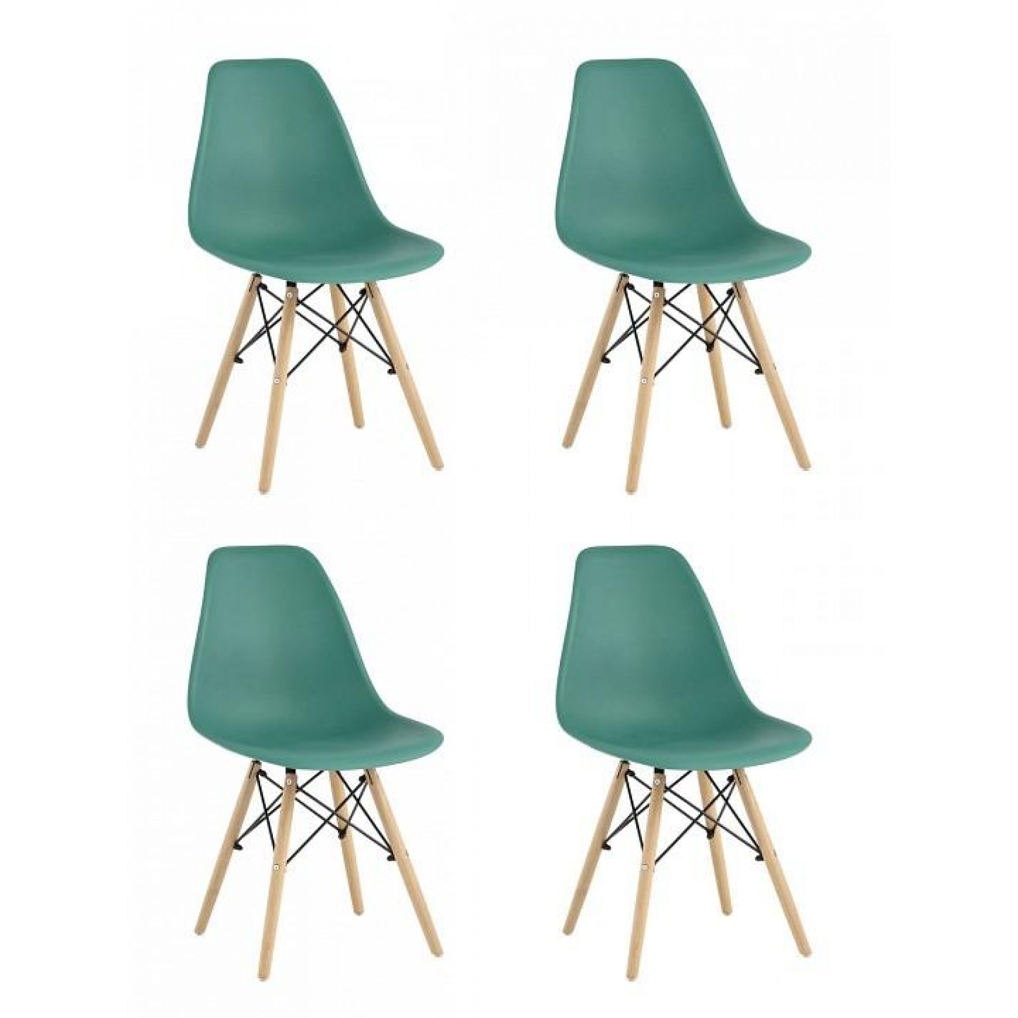 Набор из 4 стульев Eames    SGR_Y801-greyish-green-X4