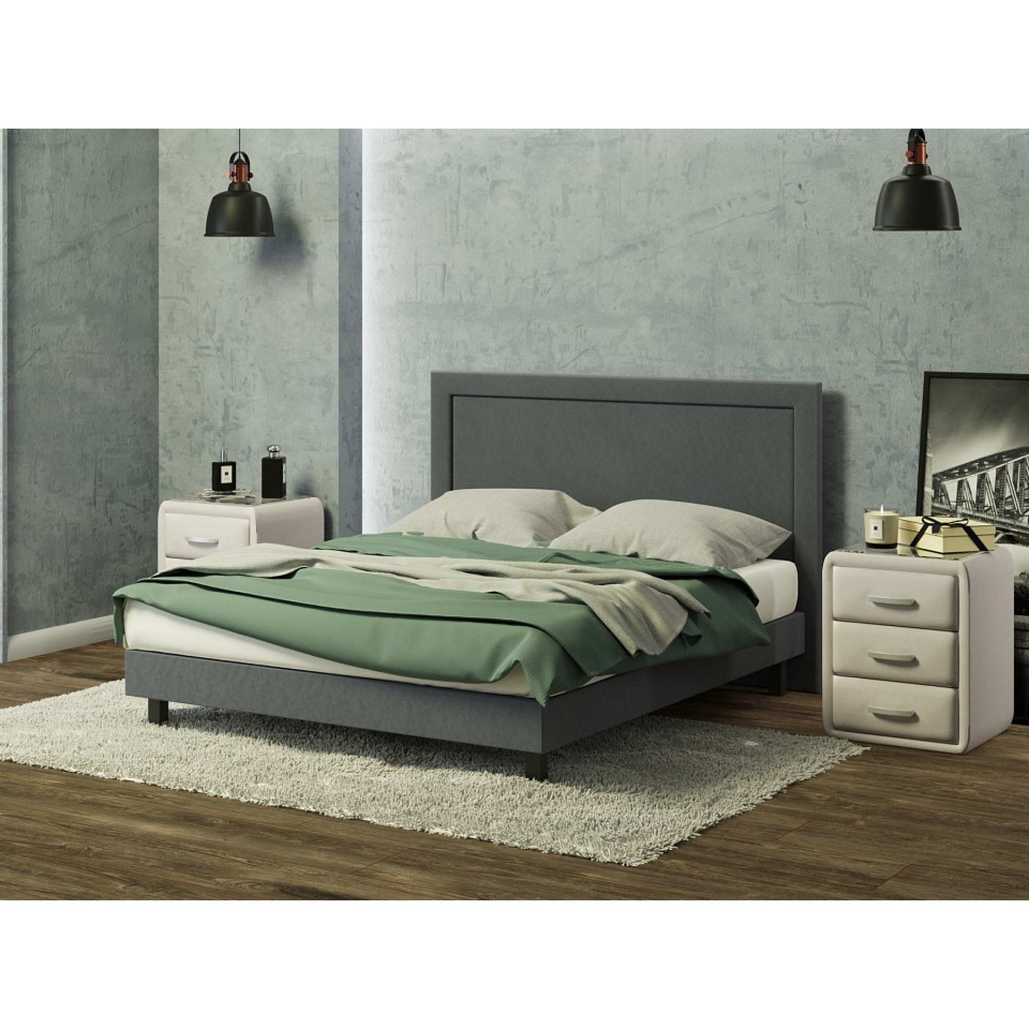 Кровать двуспальная London Boxspring Standart  ORM_160-200-LondonBoxspringStandart-Monopoly996