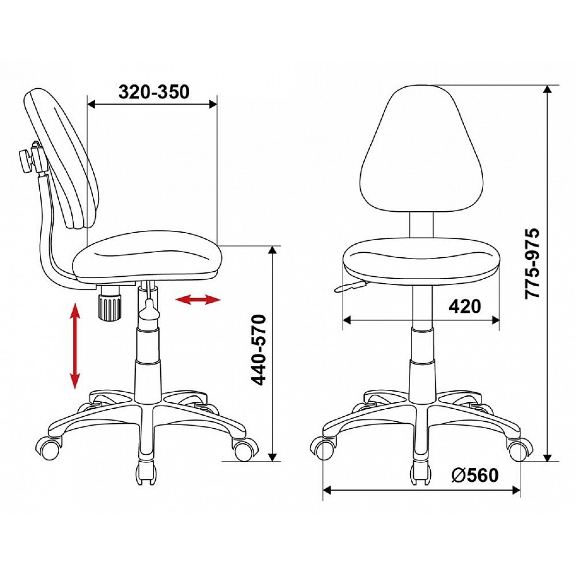 Стул компьютерный KD-4/PENCIL-GN зеленый BUR_490161