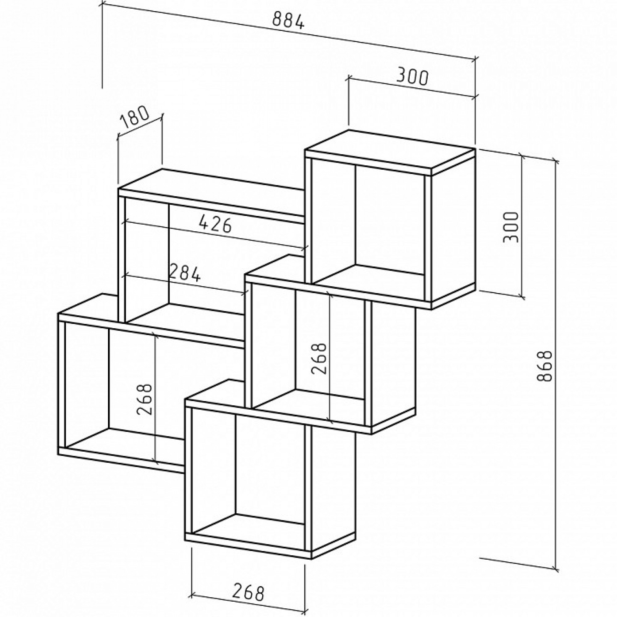 Полка книжная Флэш-11    MAS_PNFL-11-DS