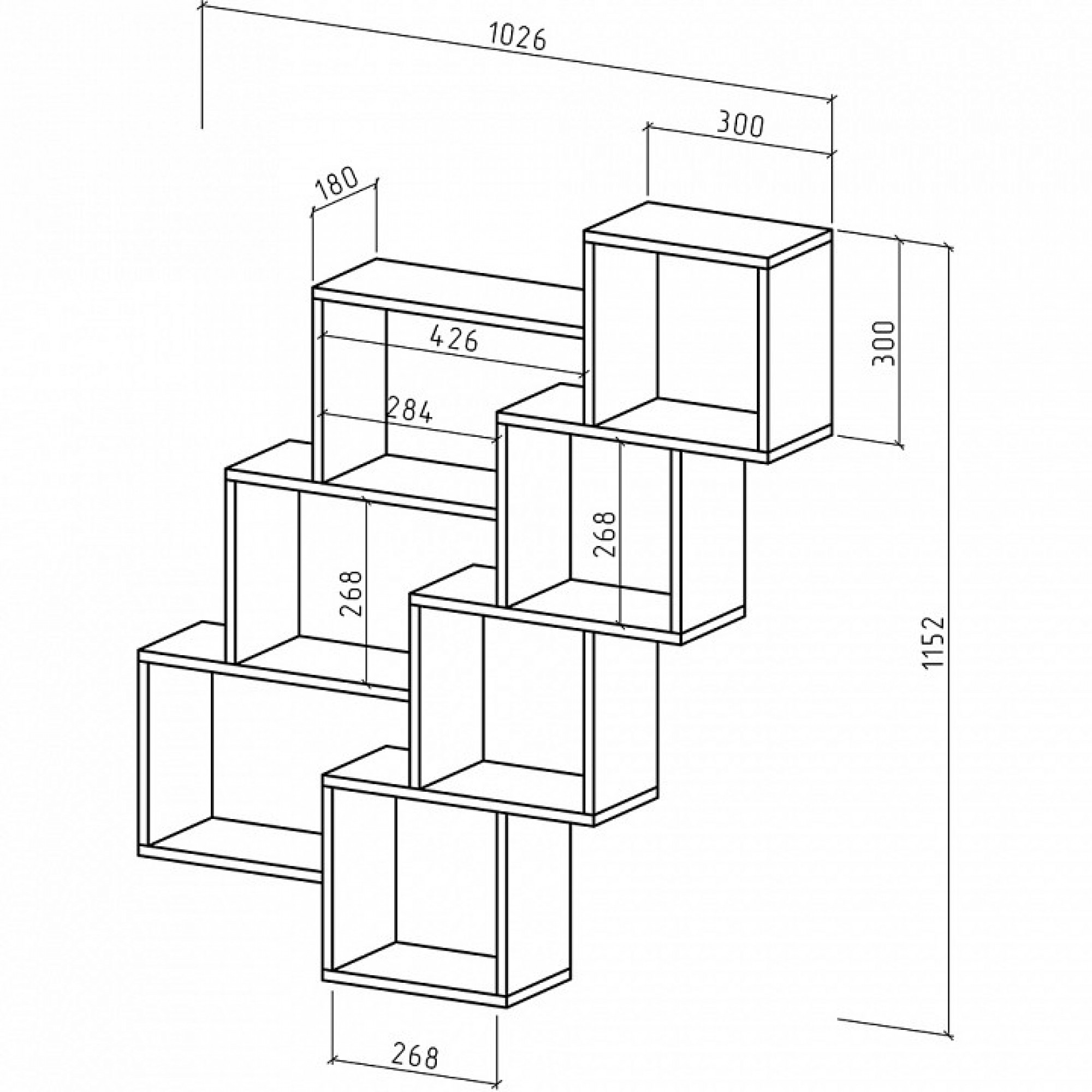 Полка книжная Флэш-14    MAS_PNFL-14-DS