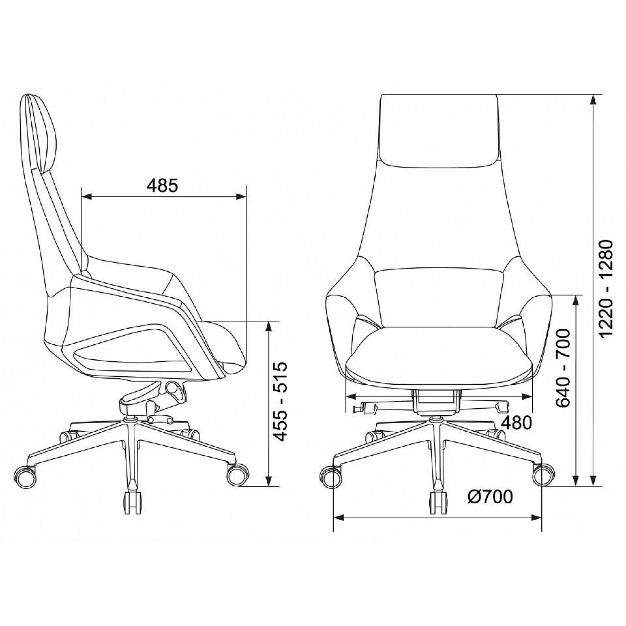 Кресло для руководителя DAO-2 черный 570x485x1220-1280(BUR_1446128)