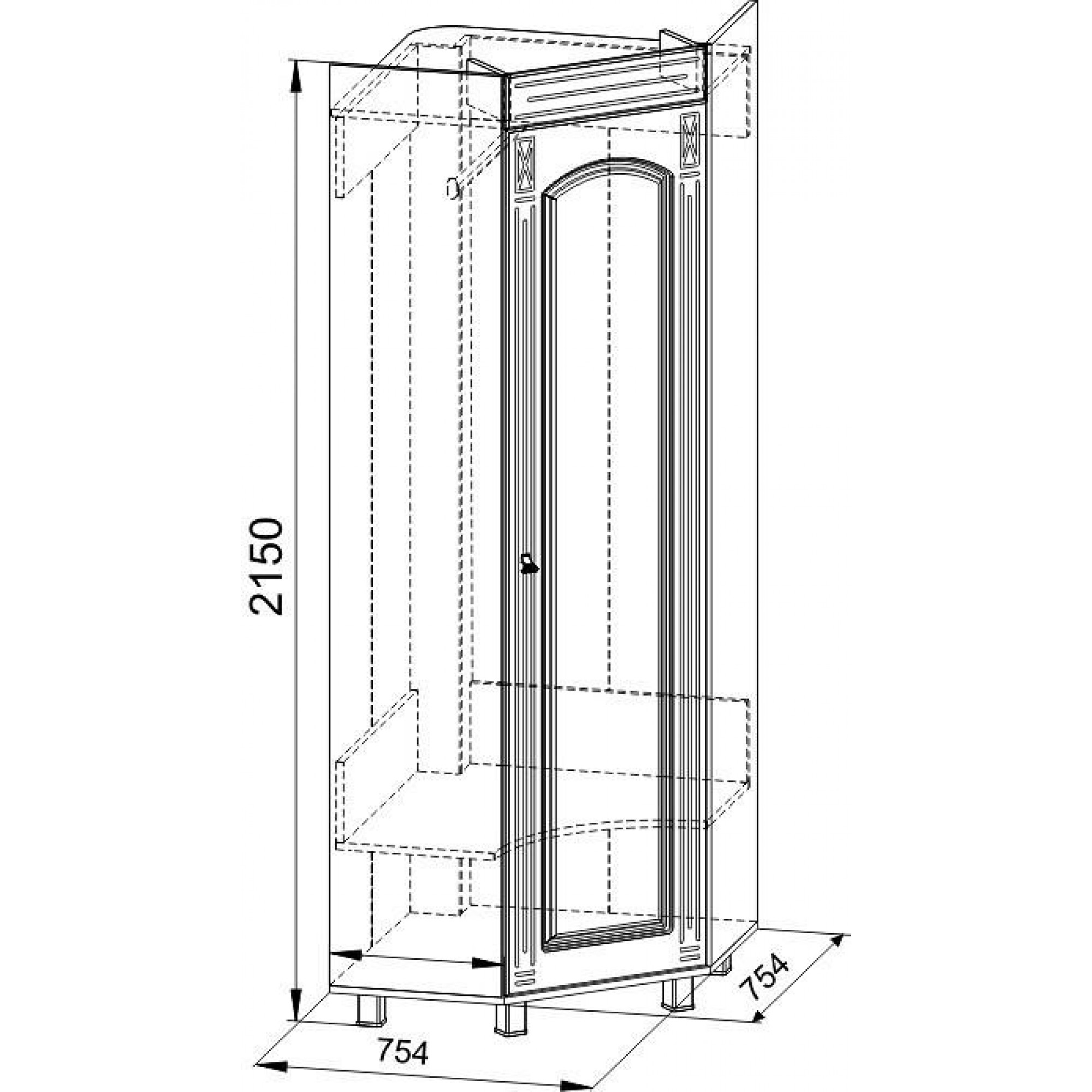 Шкаф платяной Элизабет ЭМ-1 KOM_EM1_2_1