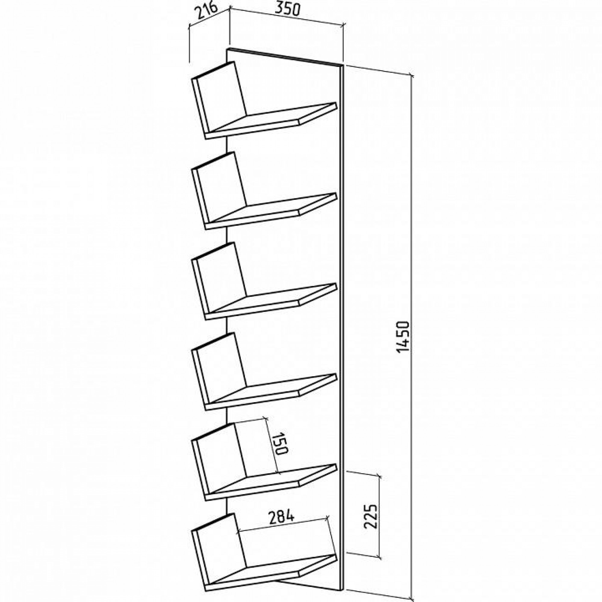 Полка книжная Чайка-4    MAS_PNCH-4-DAT