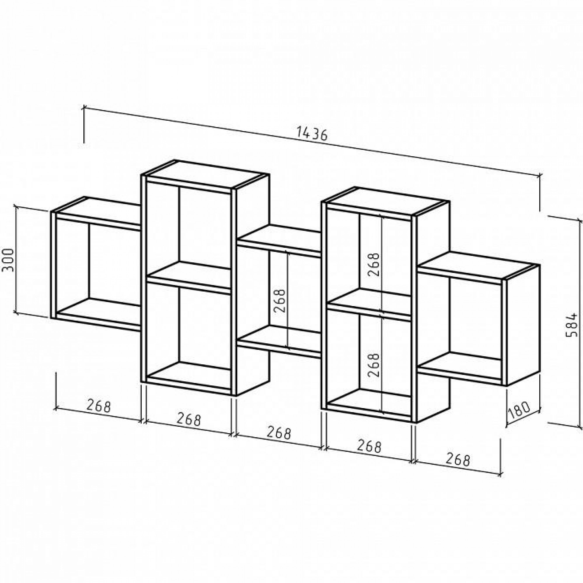 Полка книжная Флэш-13    MAS_PNFL-13-DAT