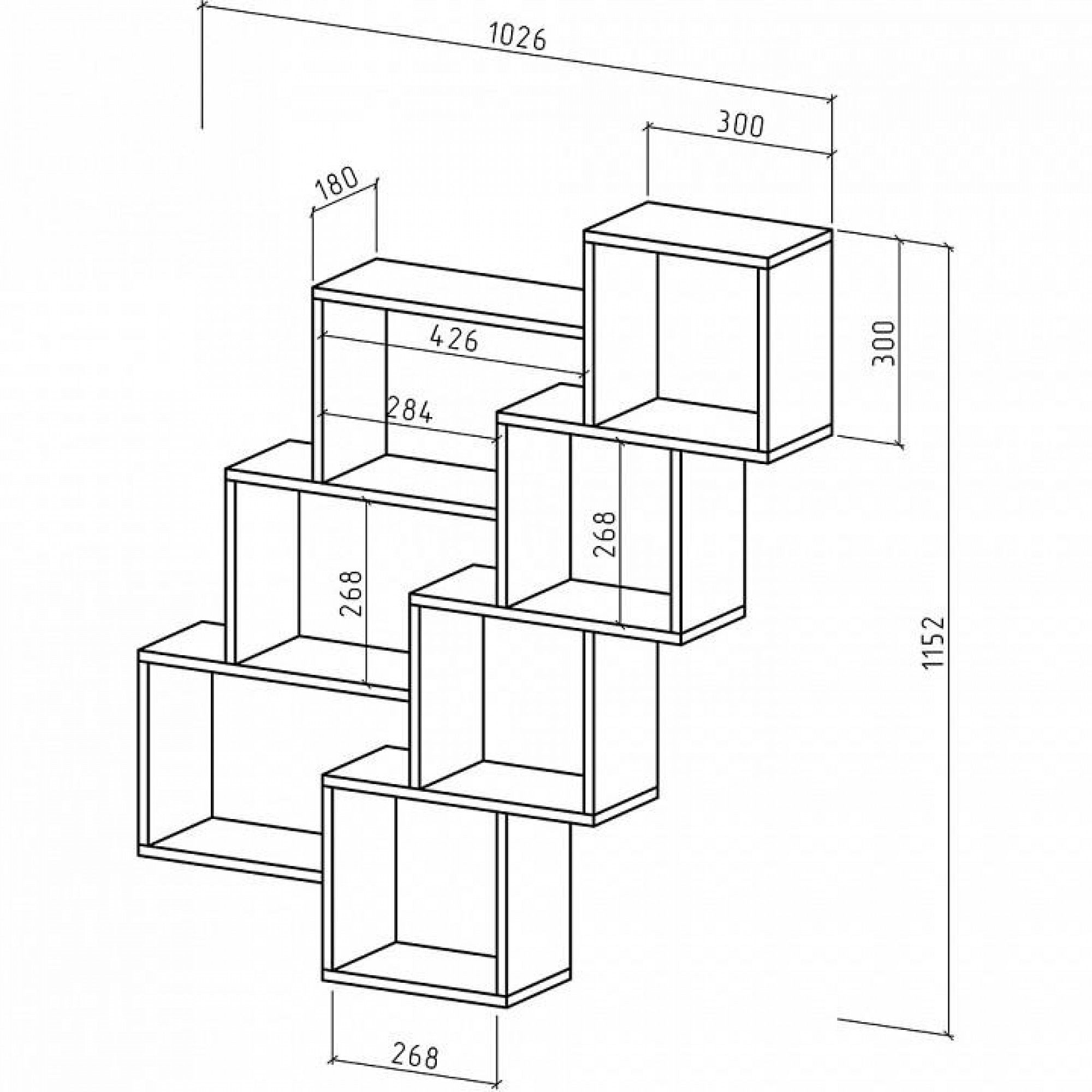 Полка книжная Флэш-14    MAS_PNFL-14-DS