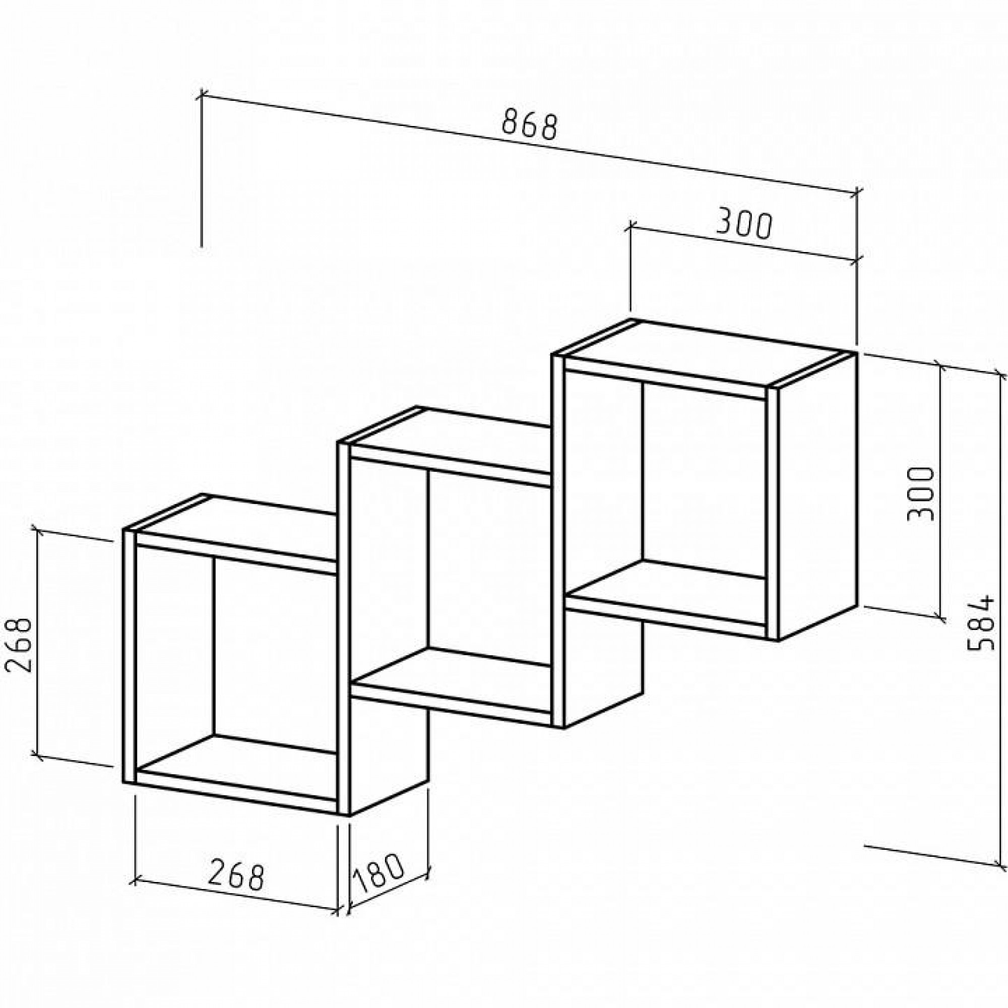 Полка книжная Флэш-2    MAS_PNFL-2-DS