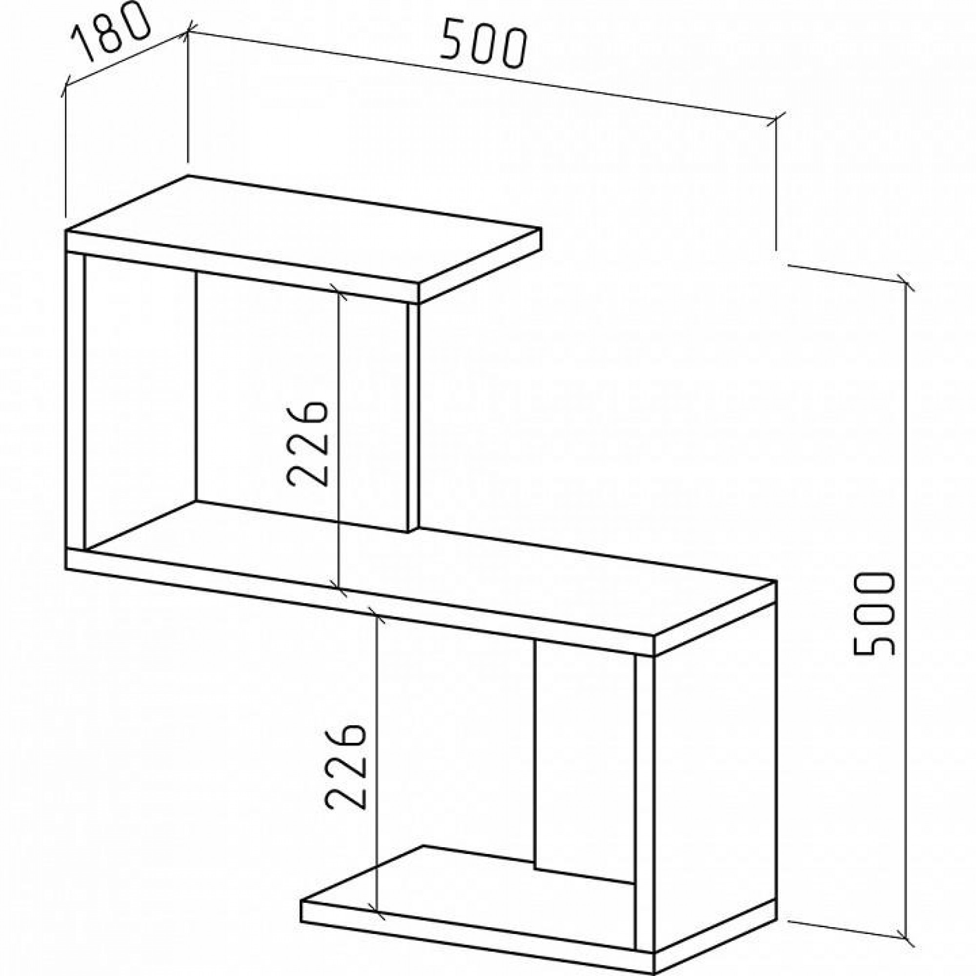 Полка книжная Грейс-1    MAS_PNG-1-DAT