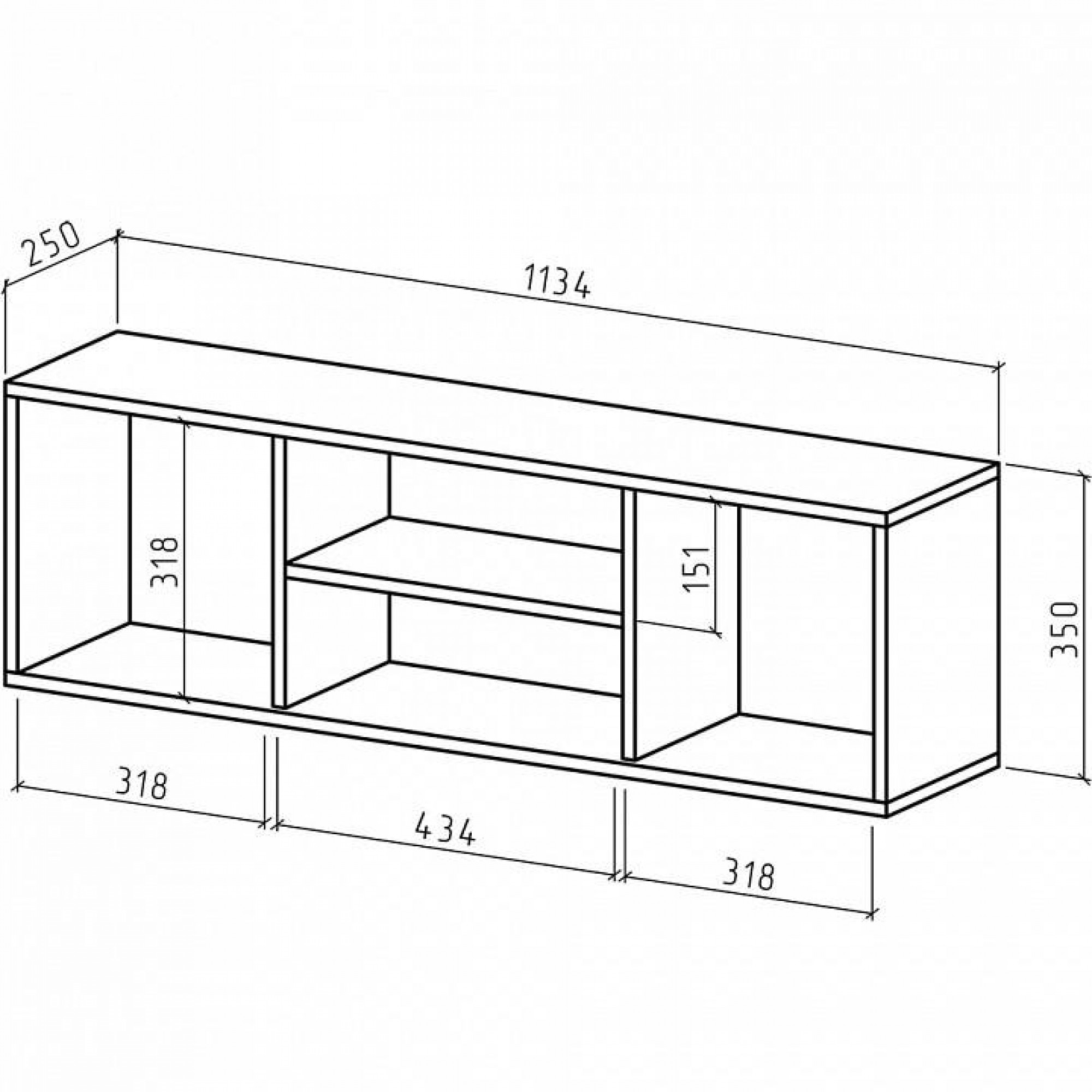 Полка книжная Лаки-2    MAS_PNLA-2-DAT