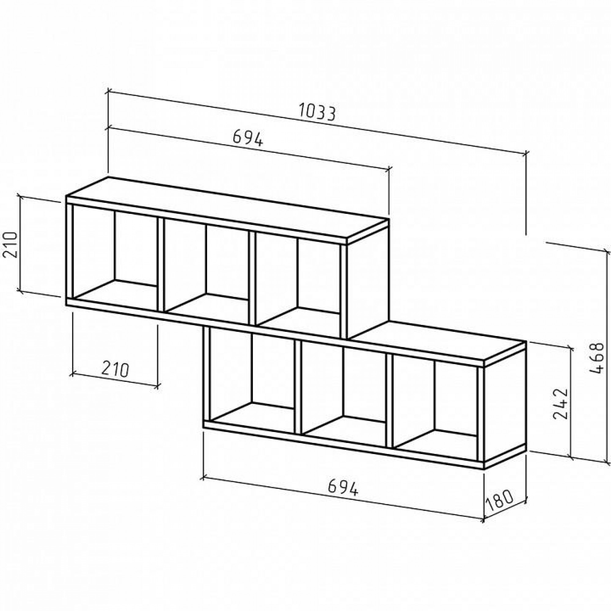 Полка книжная Вайс-4    MAS_PNV-4-DAT