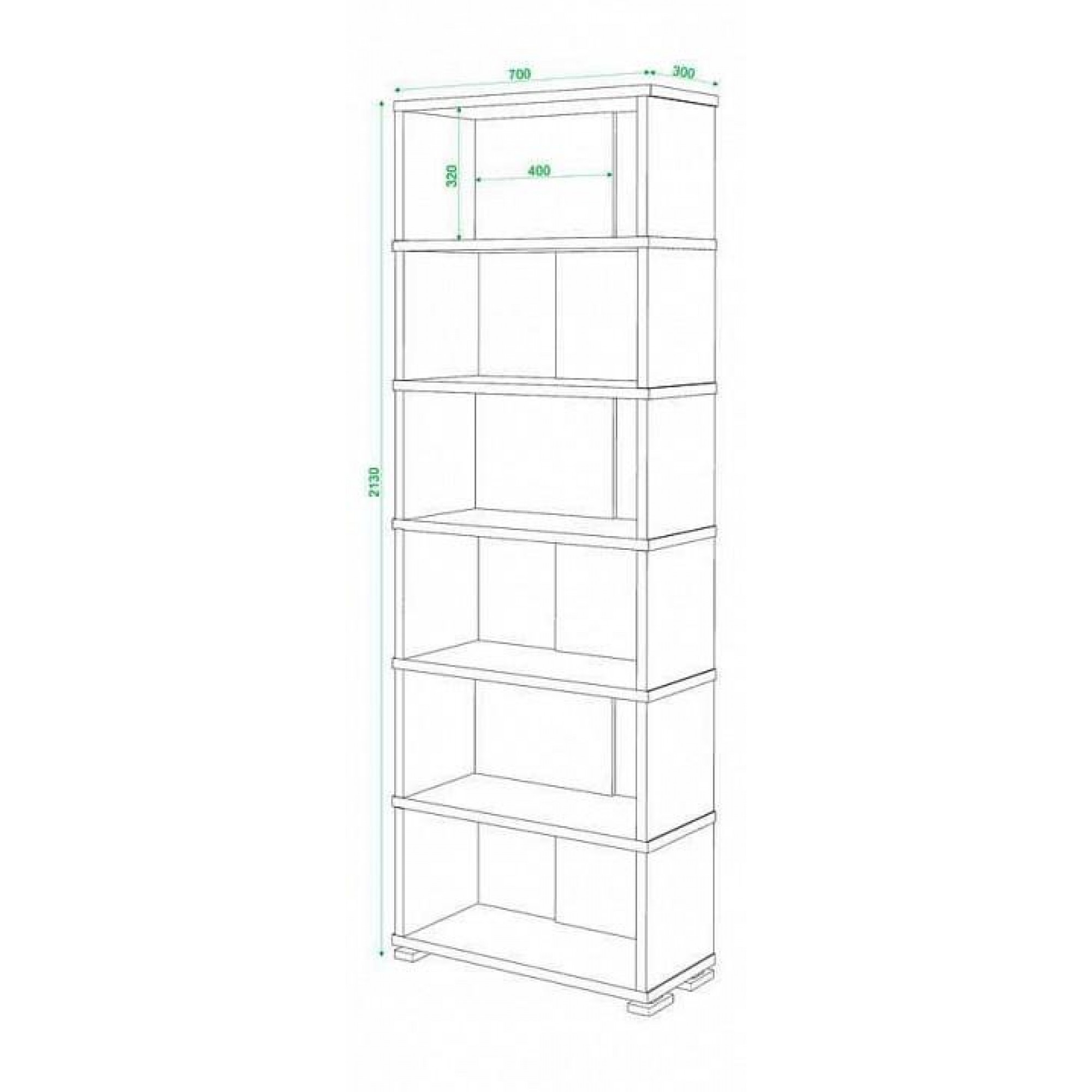 Стеллаж книжный Домино СБ-10_6    MER_SB-10_6_KV