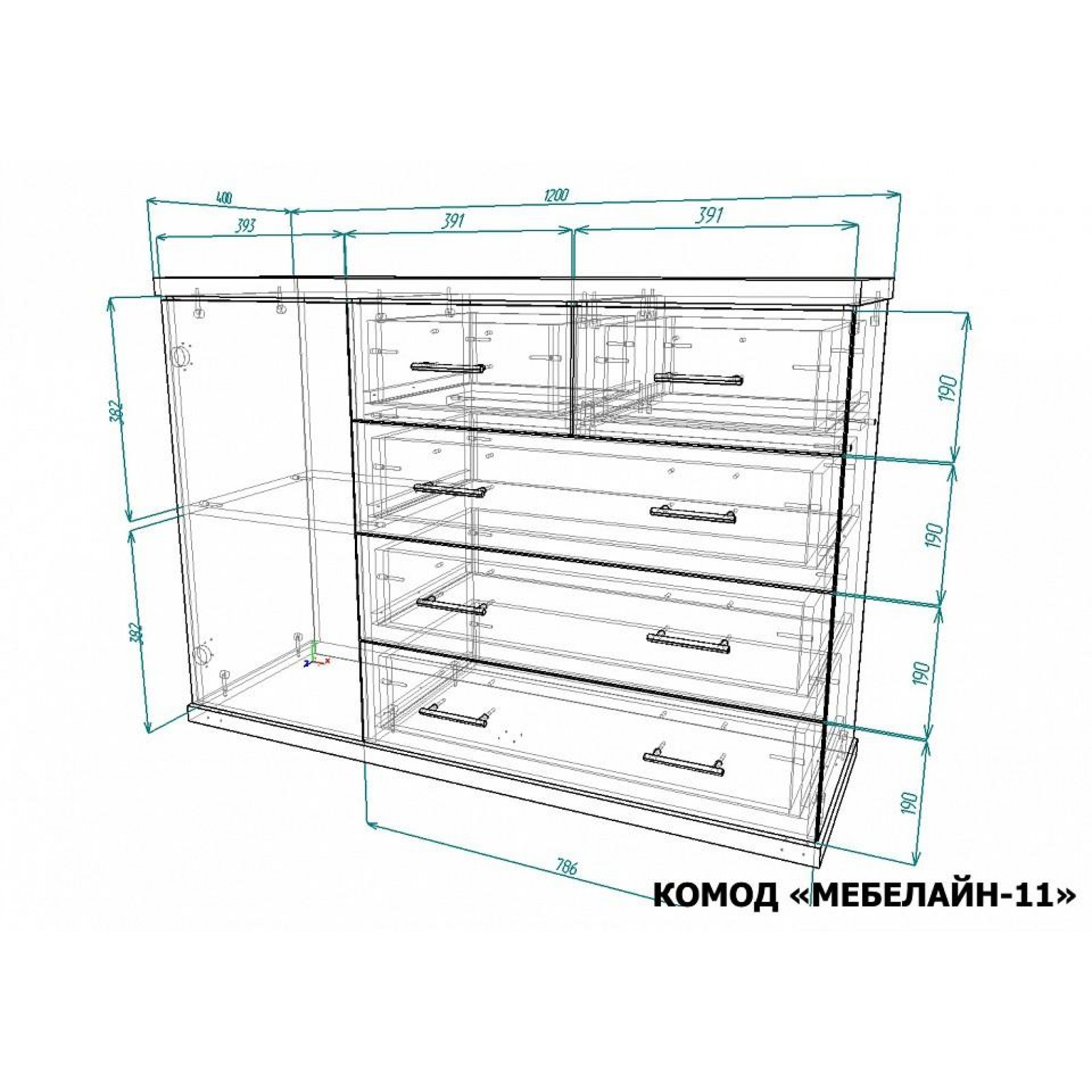 Комод Мебелайн-11    MLN_Kd-MN-011