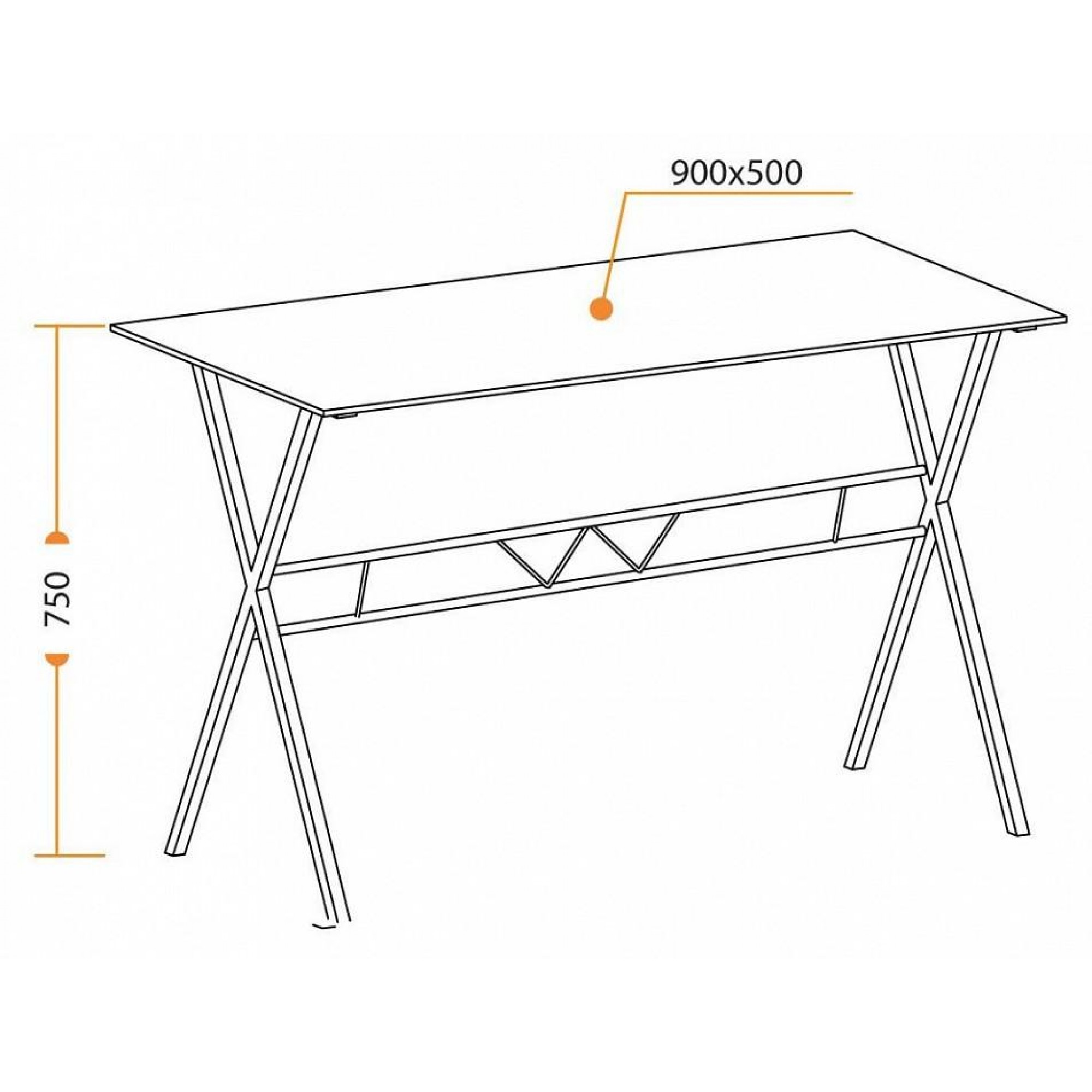 Стол компьютерный GD-03 неокрашенный 900x500x760(TET_15251)