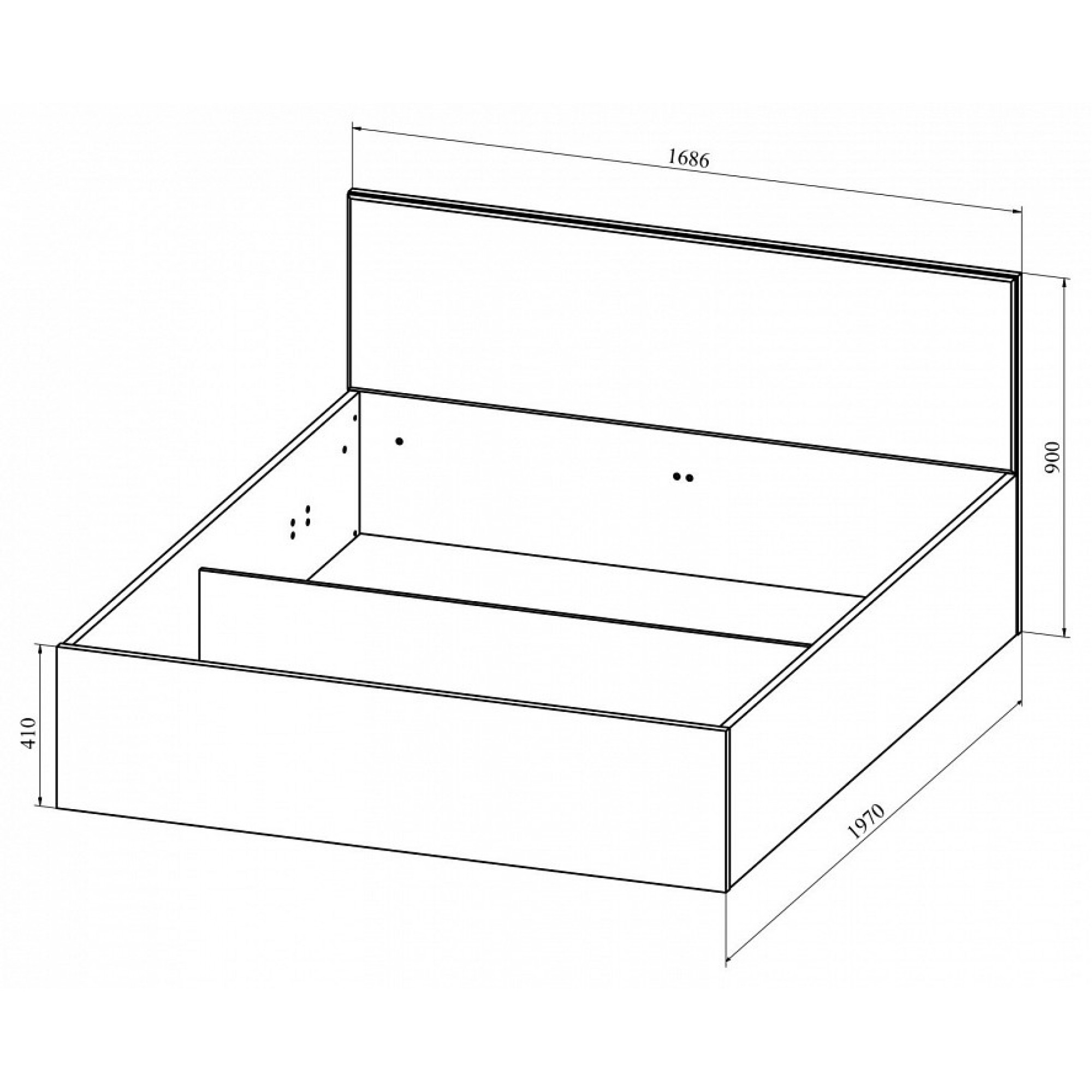 Кровать двуспальная Анастасия АН-28К    KOM_AN-28K_1900-1600_system_1