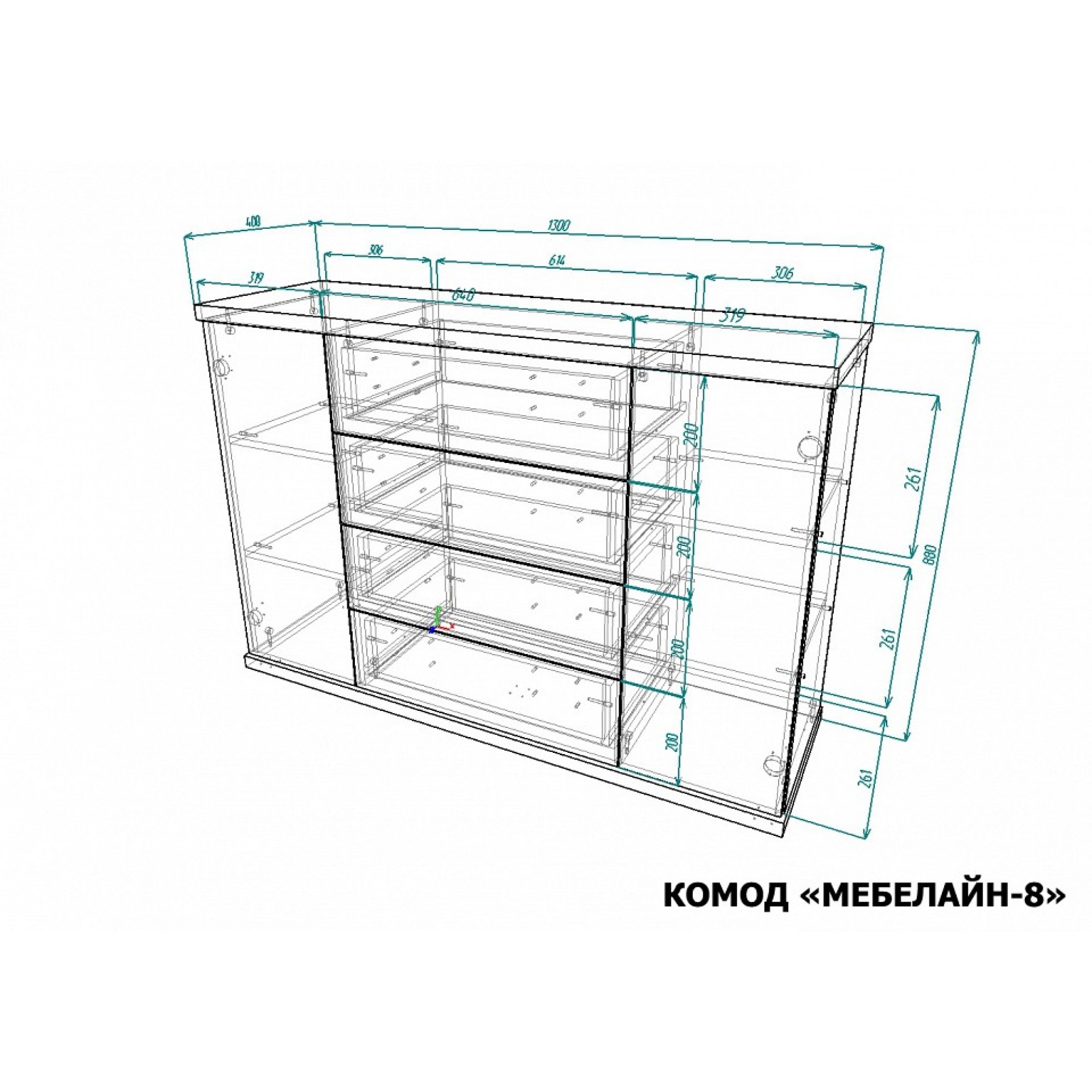 Комод Мебелайн-8    MLN_Kd-MN-008