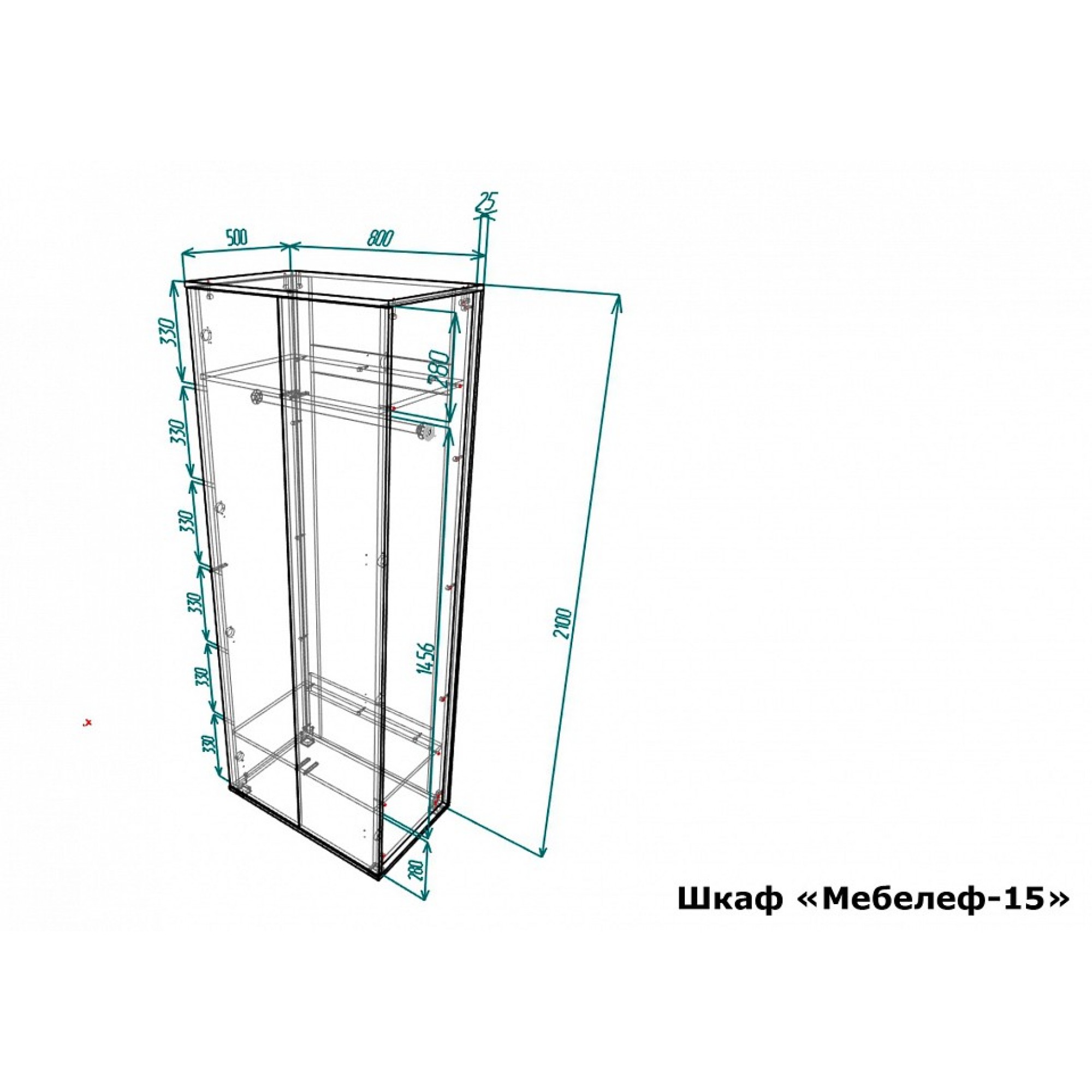 Шкаф платяной Мебелеф-15    MLF_SHk-MF-015