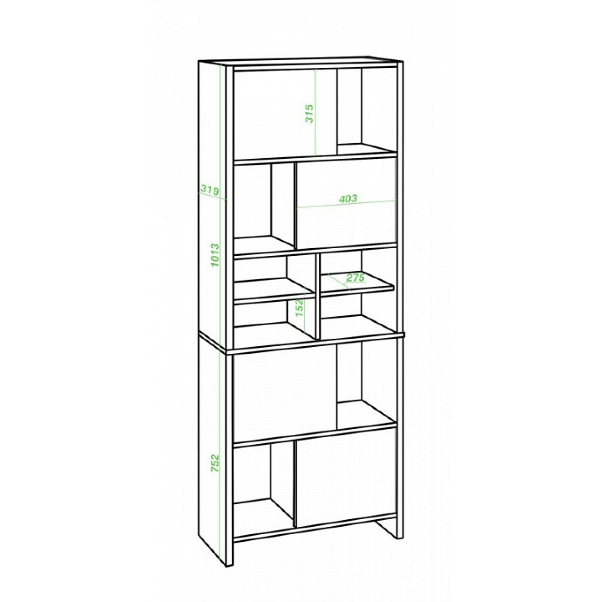 Стеллаж комбинированный Нельсон Lite СТЛ-ЗВХ Н    MER_STL-ZVH_N